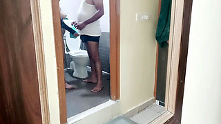 Stepsister Caught Peeing. Stepbrother Trys to Fuck Her in Different Positions