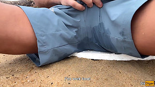 I See You Jerking off to Me and I Want to Help You Cum! - Cock Flashing on a Beach