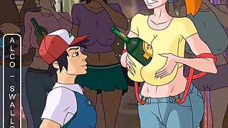 Pokemon Go adventure with Misty and Ash in an epic anime porn scene