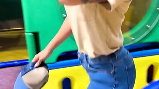 I FUCK my new employee in the bathroom! RISKY PUBLIC SEX -