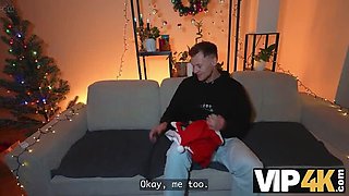 Brunette Picked Up for Christmas Sex - Santa's Cumshot Present in HD