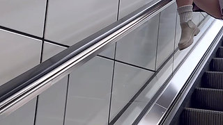 Public Walk in School Uniform and Flashing