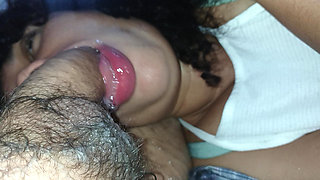 HOT CREAMPIE IN HORNY BITCH'S MOUTH, SHE LOVES IT
