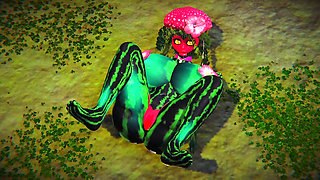 Fucking a Watermelon in the Park : Hentai Monster Girl