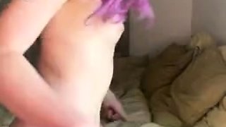 Aria Faye Teasing With Purple Hair