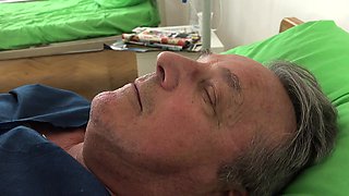 Grandpa at the doctor fucks hot young nurses old young