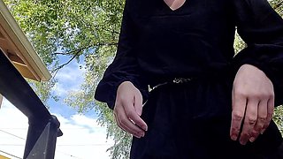 Real amateur couple outdoor ass fuck and anal creampie in hd