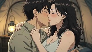 Stepmom and Stepson Too Close to Resist in Tent – Forbidden Hentai Night