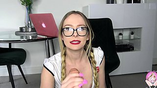 Blonde tight pussy babe solo toy fun in glamour masturbation