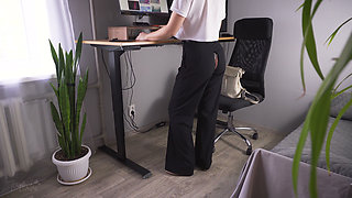 Secretary Working in Ripped Pants