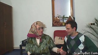 Lonely 60 years old granny pleases a stranger