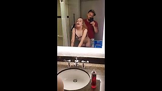 Tiny Petite Teen Fucked Hard by BBC in Hotel Bathroom - Young College Freshman