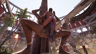 3D Hentai Game: Ancient Statue Comes Alive to Fuck Lara's Holes Full of Cum