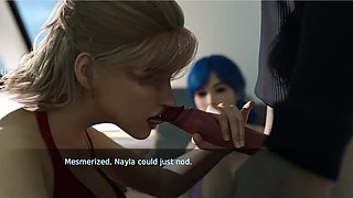 Fate and Life: Rebecca and Nayla Blowjob for Boyfriend in 3D Hentai Game