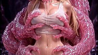 3d anime elf fucks with slime dragon