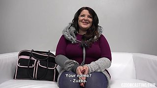 Zuzka 25yrs Old Solo Masturbation at POV Casting - Big tits and fat ass