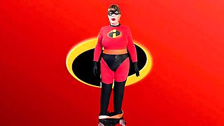 Granny Carmen Elastigirl Cosplay: Homemade POV Blowjob & Close-Up Cock Sucking