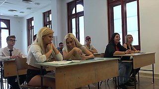 College students fuck their professor in classroom hard