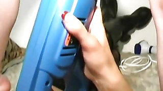 Hailey Rivers and Mary Kelly Use a Dildo Drill