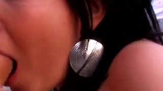 Horny small titted brunette likes it deep and with ending on face