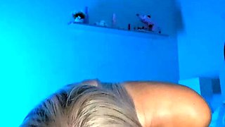 Blonde with big boobs fucked from behind before tit wanking