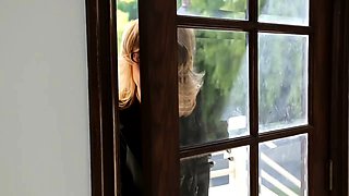 StrapOn Lesbian with big boobs fucks her blonde sexy GF