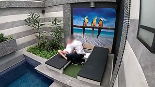 Hotel Waiter Surprise: I Undress, He Eats My Tight Pussy, Then I Give a Blowjob Until He Cums in My Mouth