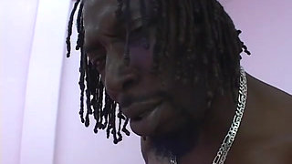 Nice tits black bitch gets cums in mouth after hard fucking in bed