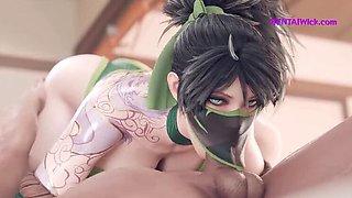 Amazing 3D Anime Facesitting and 69 Position with Pussy Licking and Blowjob
