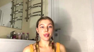 My Stepsister Fucking with Big Dildo in Bathroom