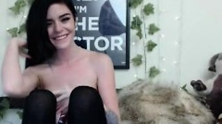 Lovely Amateur teen brunette masturbating outdoor