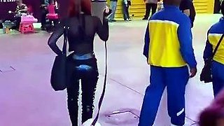 PLATINUM'S PATHETIC PET PUBLIC MUTT CRAWL FemDom