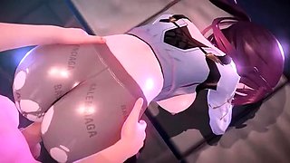 Hentai chick enjoys anal sex at the gym