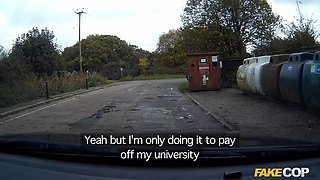 College girl is looking for biz and gets picked up by a fake cop