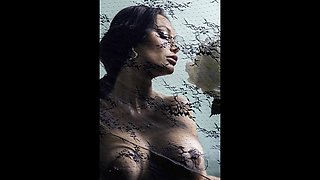 Monika Fox Naked With Flowers Behind A Veil