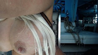 Fat Blonde BBW Ex Girlfriend masturbating and squirting