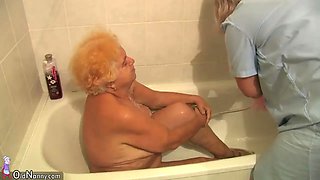 Old granny, Chubby granny, nice granny with young guy