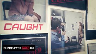 Watch Lindsey Lake & Tyler Cruise get caught stealing & fucked hard in security officer's office