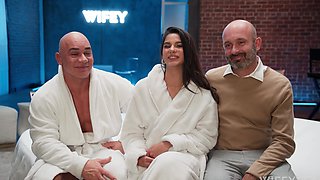 Christian Clay makes his wife eat her pussy with big tits