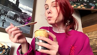 Eclipse Karma shows off her flashing tits while exploring the edge of the world