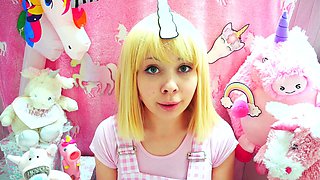 Curly Blonde Teen Records Solo Dildo Masturbation More at