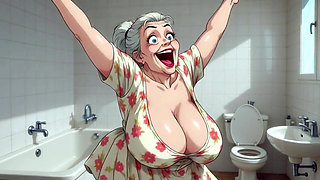 Ai Women in Bathroom Cartoon Clips