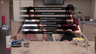 Walkthrough 3D game: student caresses the of a very beautiful woman with his tongue