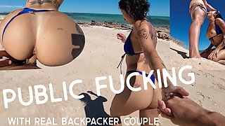 Real Backpacker GF Fucked in Australian Public Beach Paradise!