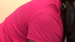 Ebony-skinned Janae Fox masturbates and sucks big black cock