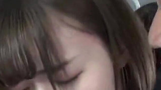 Crowded Bus Thrill. Husband Nearby, Tight Skirt Wife Feels a Bold Press and Quietly Guides It Closer in Risky Heat. - Part1