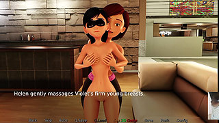 Elsa anna violet and Helen in a lesbian foursome!