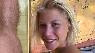 Interviewed French blonde teen undressed and bonked