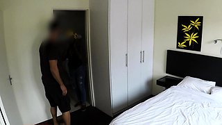 Chubby Ebony BBW maid gagged and fucked