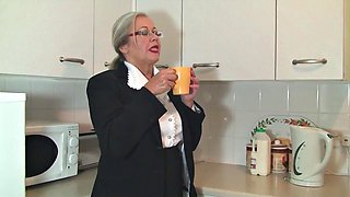 Chubby Granny Secretary Striptease